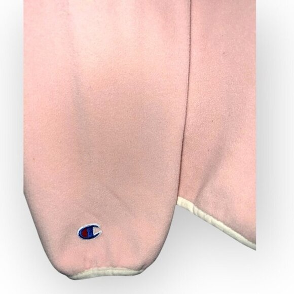 Champion Cream and Pink Cowl Neck Sweater Plush Oversized Fit - Picture 6 of 8